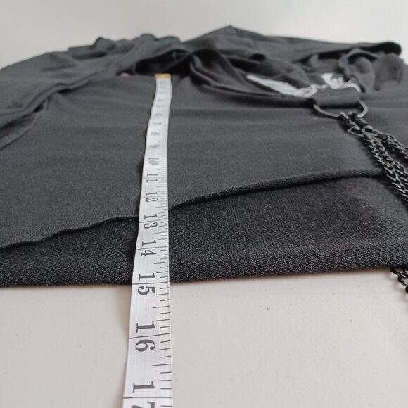 Reflective Graphic Chain Cropped Hoodie - Picture 13 of 16